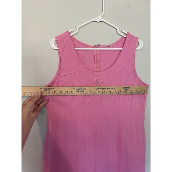 Vintage 2 Piece Linen Dress Set Sz L Dress With Short Sleeve Jacket Embroidered - Picture 10 of 16